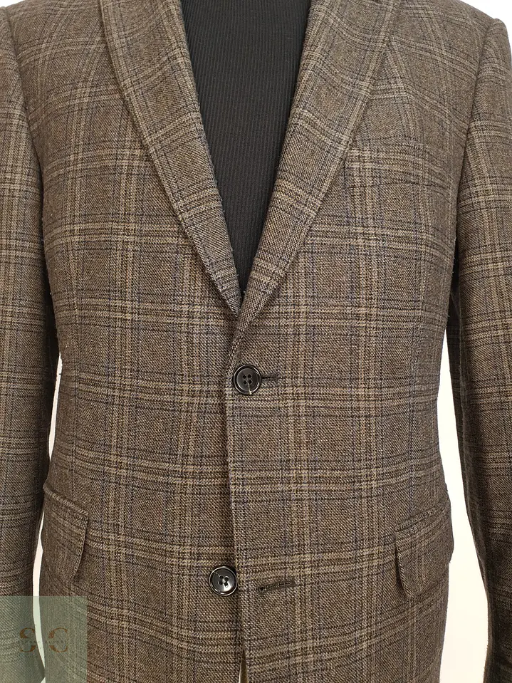Blazer de Paño en Cuadro Glen Plaid Café Bogart Talla ML 3