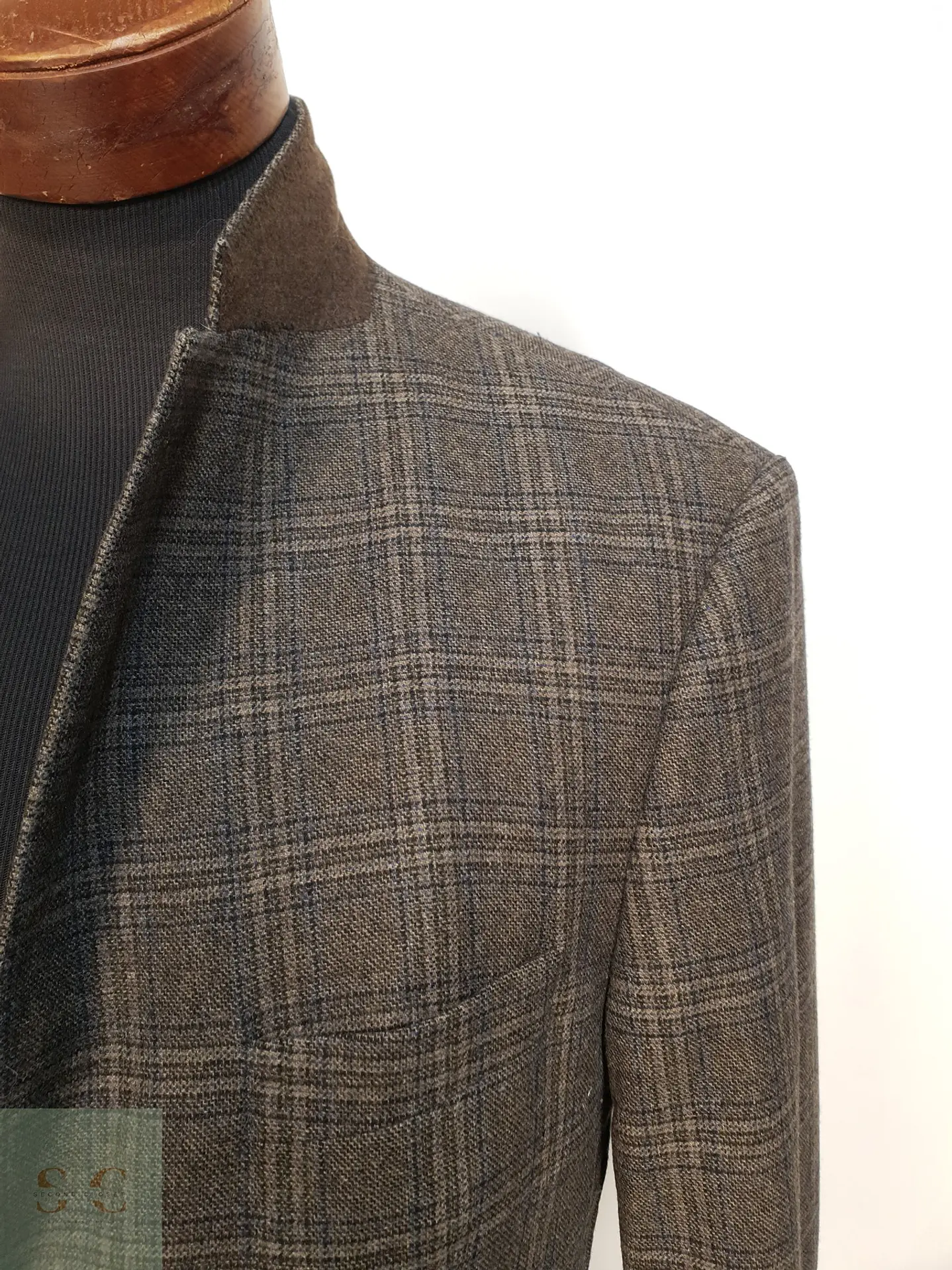 Blazer de Paño en Cuadro Glen Plaid Café Bogart Talla ML 5