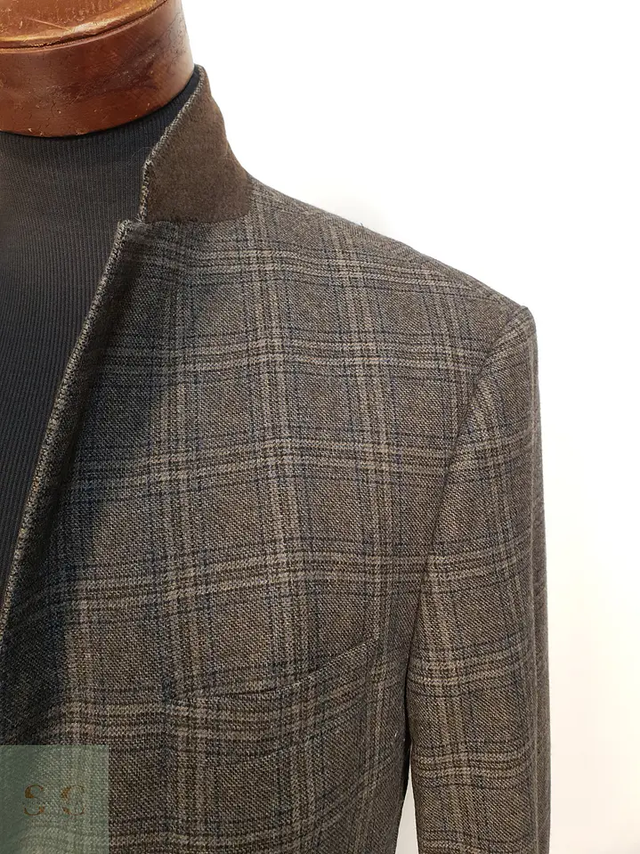 Blazer de Paño en Cuadro Glen Plaid Café Bogart Talla ML 5