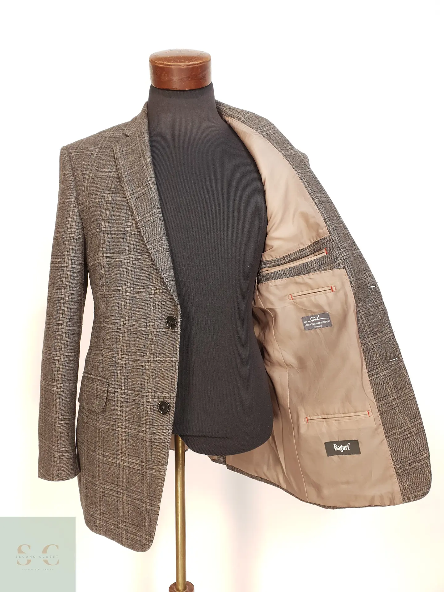 Blazer de Paño en Cuadro Glen Plaid Café Bogart Talla ML 7