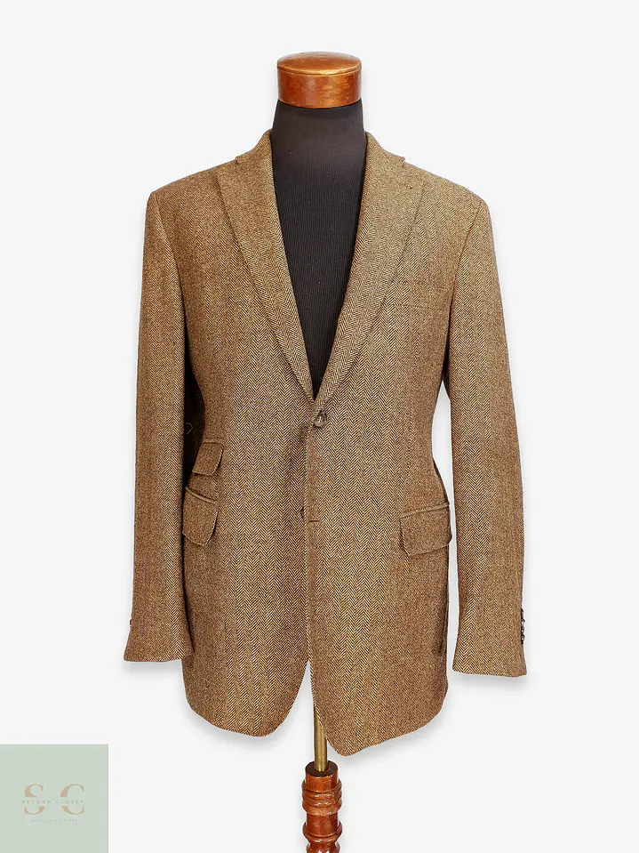 Blazer de Tweed en Espiga con Bolsillo Cerillero Guy Laroche Talla L 1