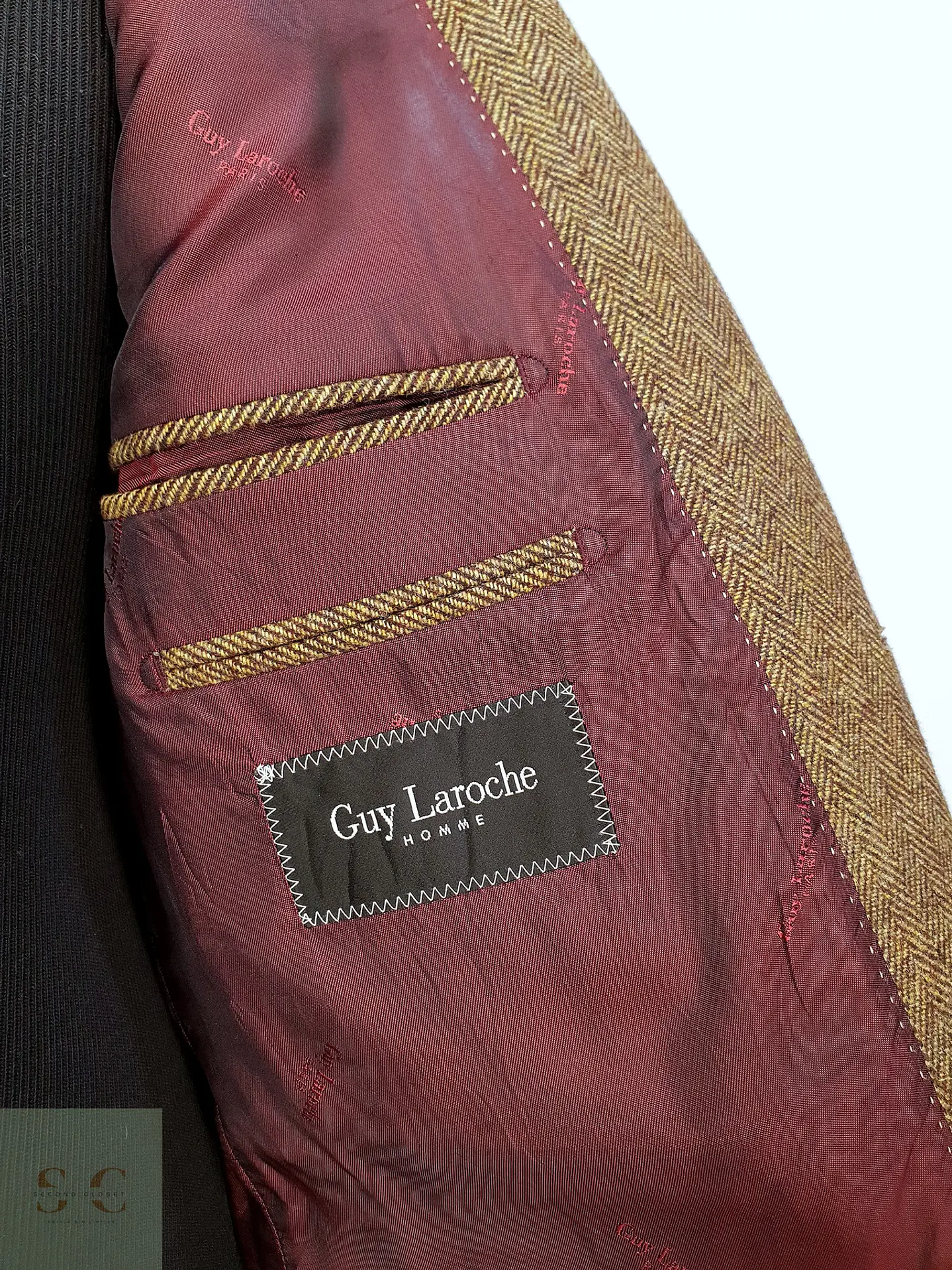 Blazer de Tweed en Espiga con Bolsillo Cerillero Guy Laroche Talla L 5