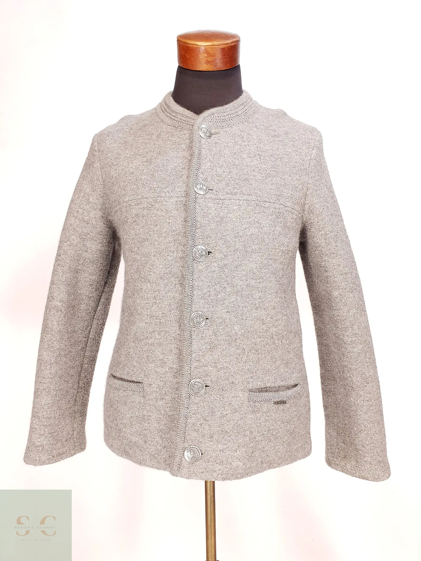 Chaqueta Tirolesa de Lana Cocida con Botones Heráldicos Geiger Talla SM 2