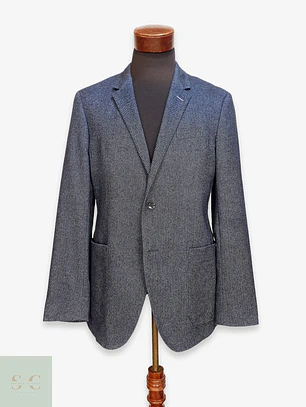 Blazer Sastreado en Tejido Espiga Azul Oscuro Tommy Hilfiger Tailored Talla M