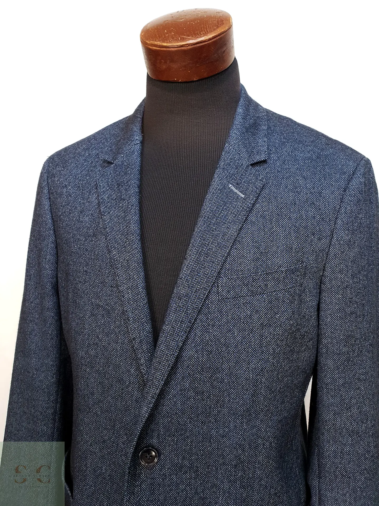 Blazer Sastreado en Tejido Espiga Azul Oscuro Tommy Hilfiger Tailored Talla M 3