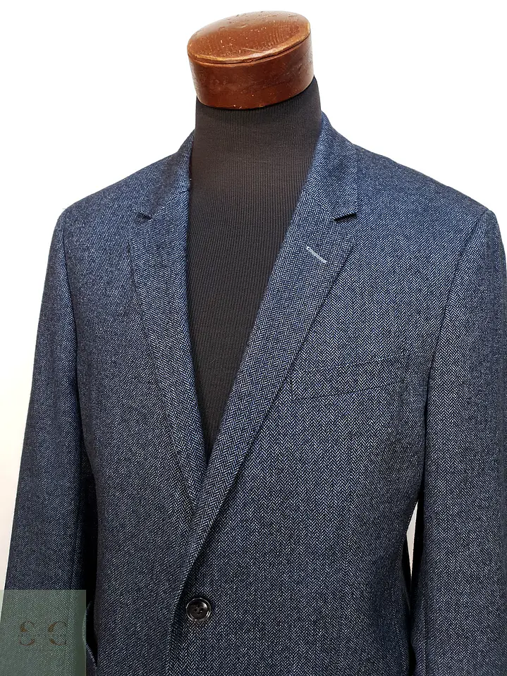 Blazer Sastreado en Tejido Espiga Azul Oscuro Tommy Hilfiger Tailored Talla M 3