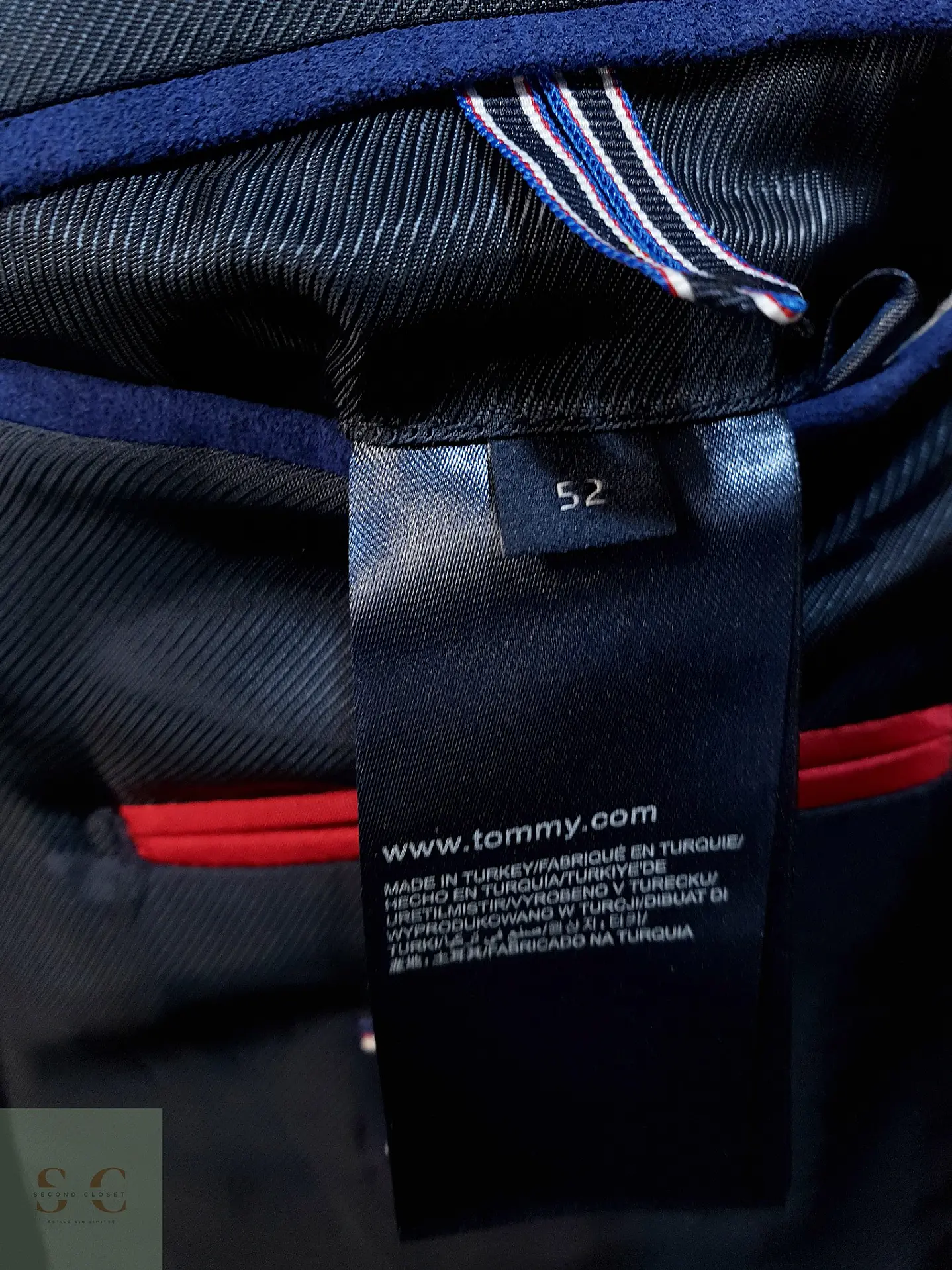 Blazer Sastreado en Tejido Espiga Azul Oscuro Tommy Hilfiger Tailored Talla M 6