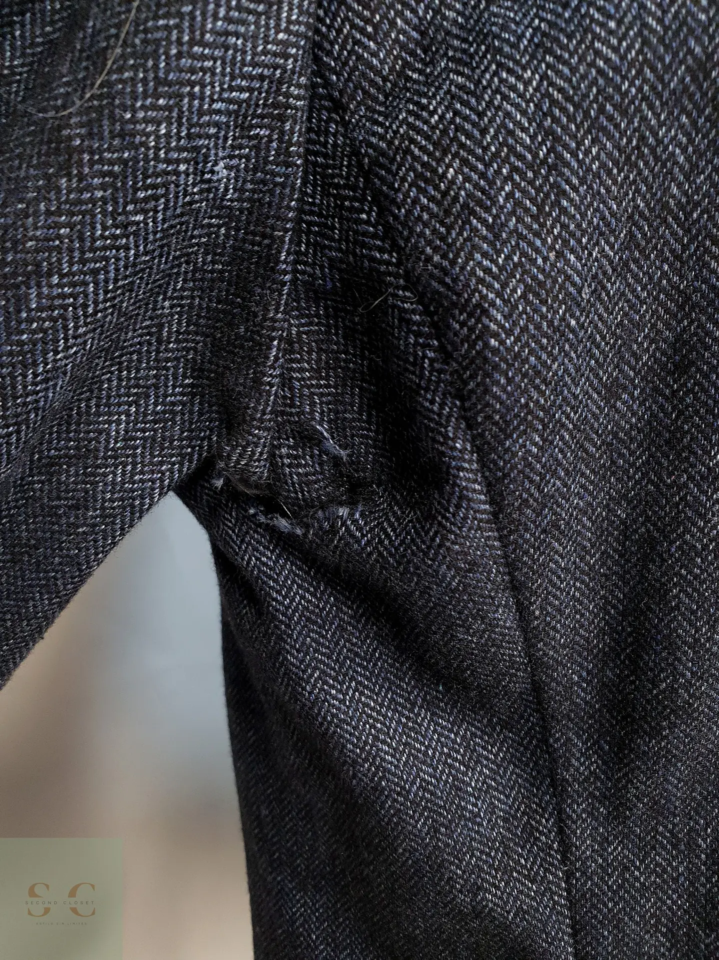 Blazer Sastreado en Tejido Espiga Azul Oscuro Tommy Hilfiger Tailored Talla M 9