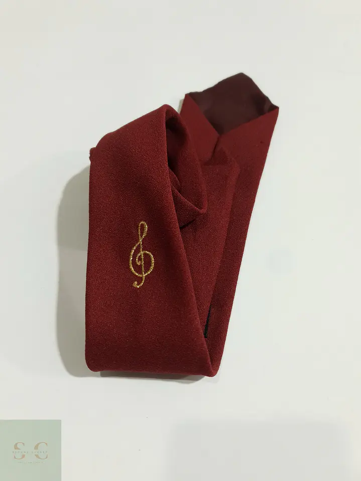 Corbata Clásica de Seda Borgoña con Bordado Sartorial Krawatten-Schmidt 5