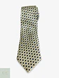 Corbata Clásica de Patrón Geométrico Crema y Azul - Miniatura 1