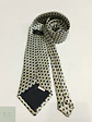 Corbata Clásica de Patrón Geométrico Crema y Azul - Miniatura 5