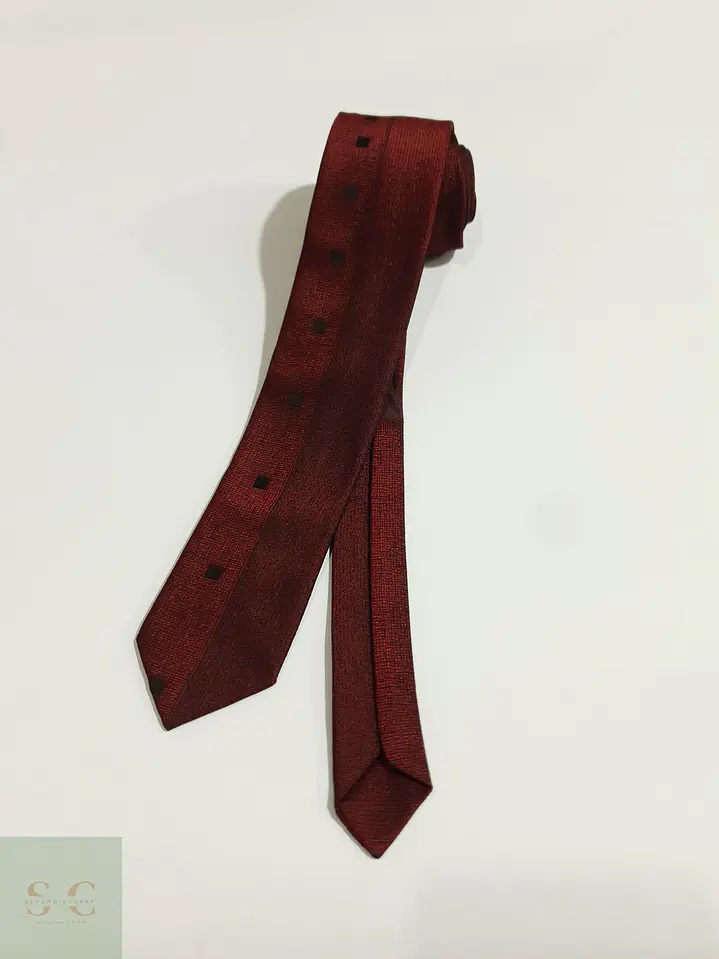 Corbata Vintage Texturada Granate Trevira 2