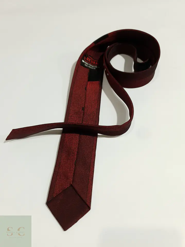 Corbata Vintage Texturada Granate Trevira 5