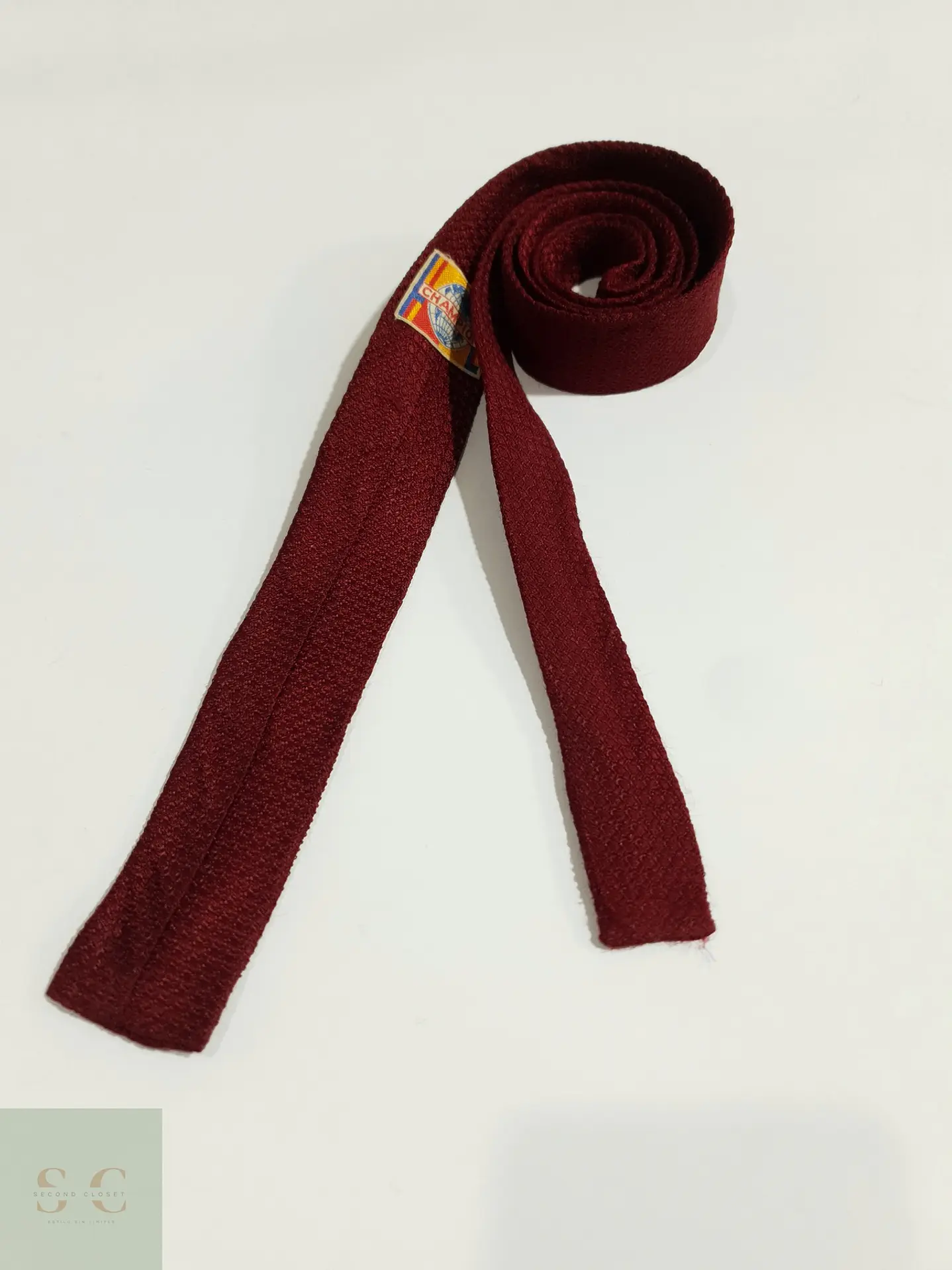Corbata Texturada en Seda Color Burdeos Champion 4