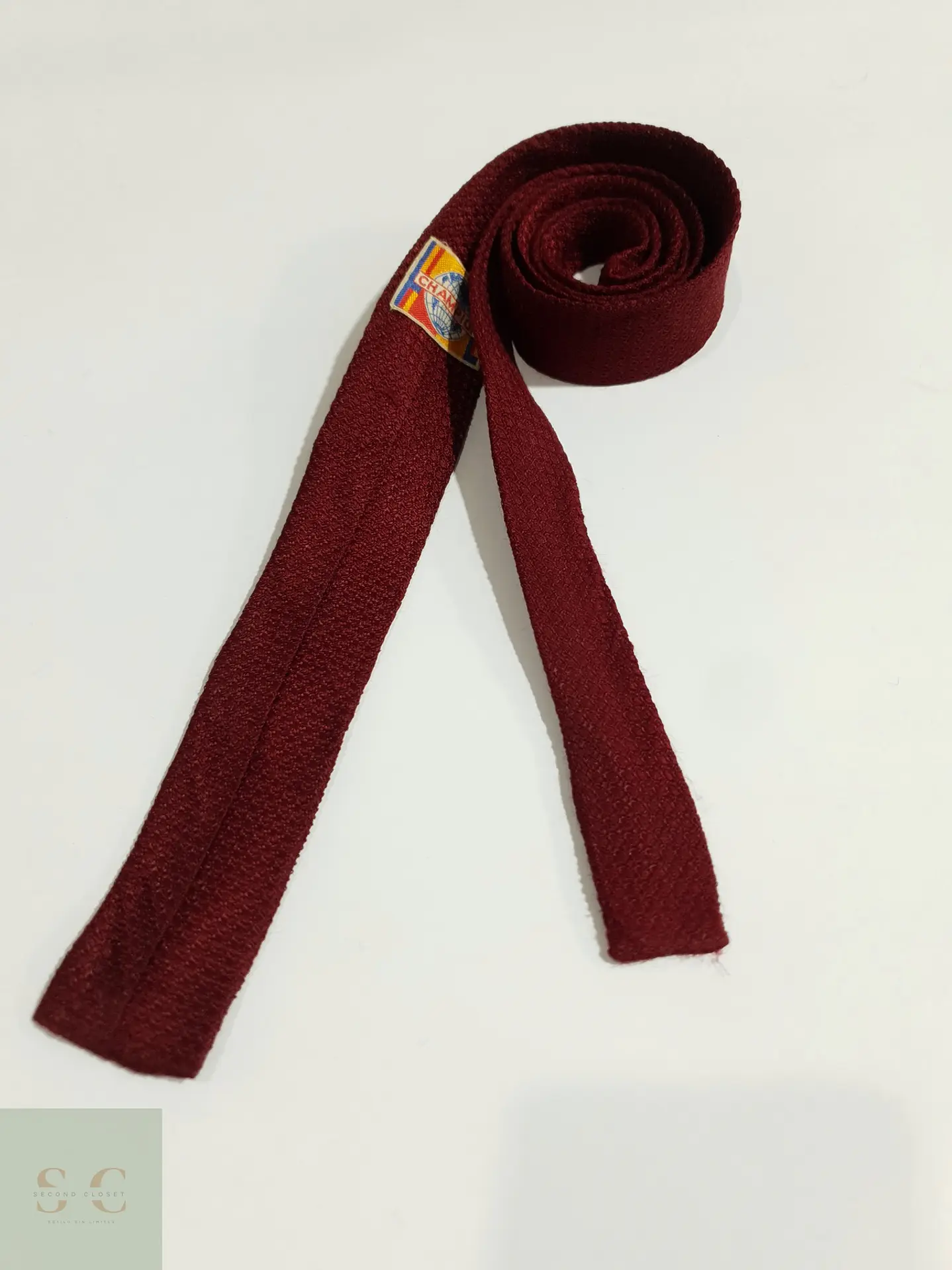 Corbata Texturada en Seda Color Burdeos Champion 5