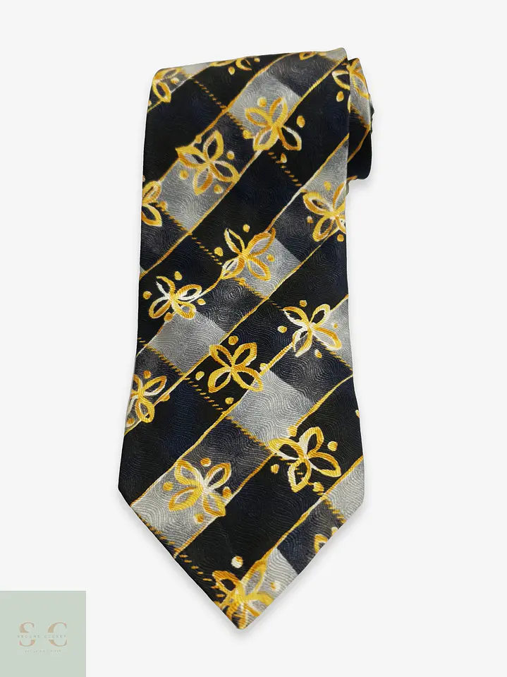 Corbata Vintage de Seda Jacquard con Motivos Florales Pfau 1
