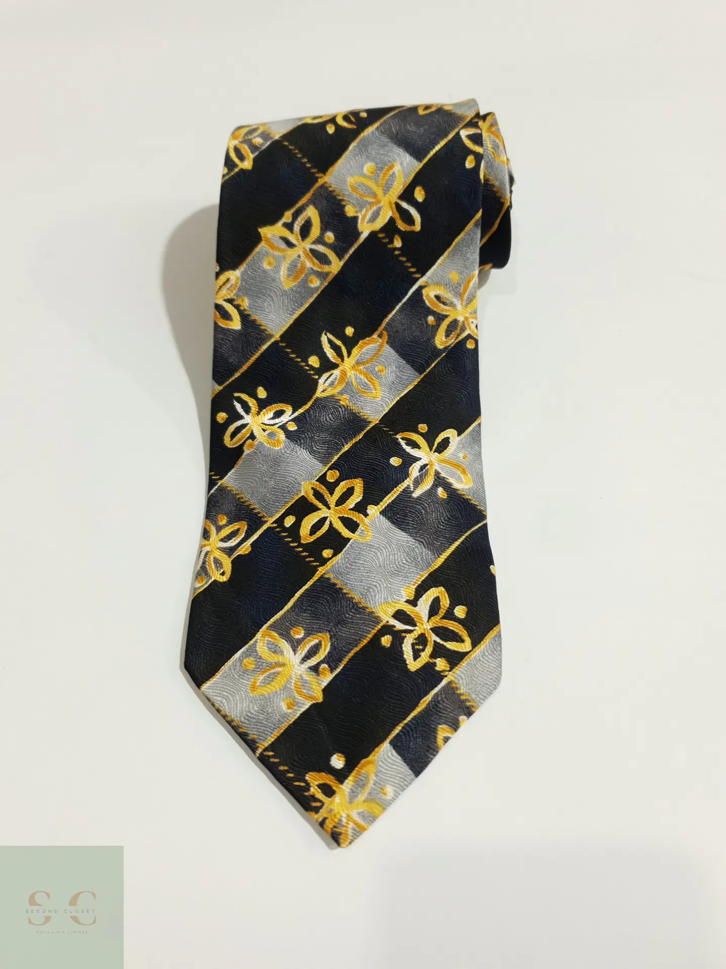 Corbata Vintage de Seda Jacquard con Motivos Florales Pfau 2