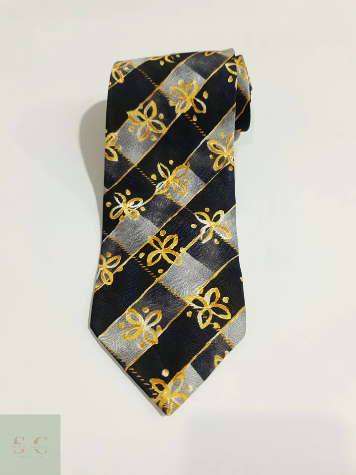 Corbata Vintage de Seda Jacquard con Motivos Florales Pfau 2