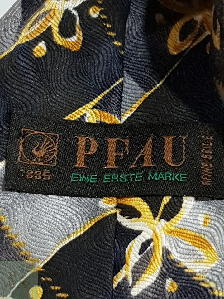 Corbata Vintage de Seda Jacquard con Motivos Florales Pfau 3