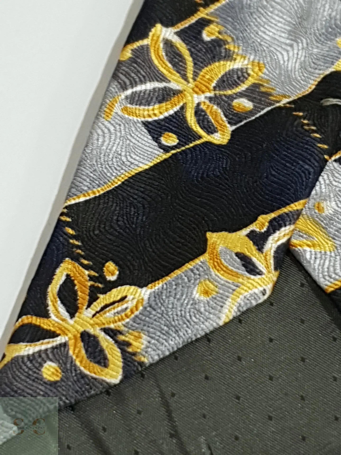 Corbata Vintage de Seda Jacquard con Motivos Florales Pfau 5