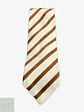 Corbata de Seda a Rayas Cognac y Marfil Cavallo - Miniatura 1