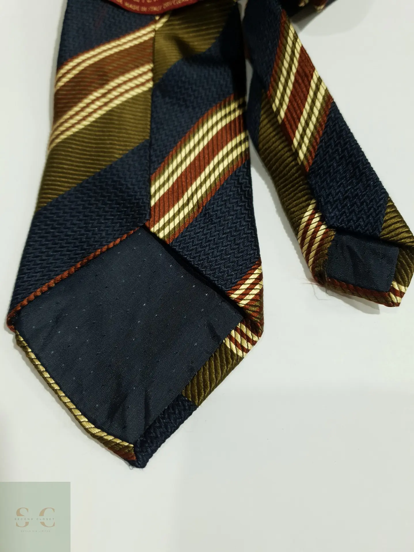 Corbata Italiana en Seda Jacquard de Rayas Diagonales Altea Milano 4