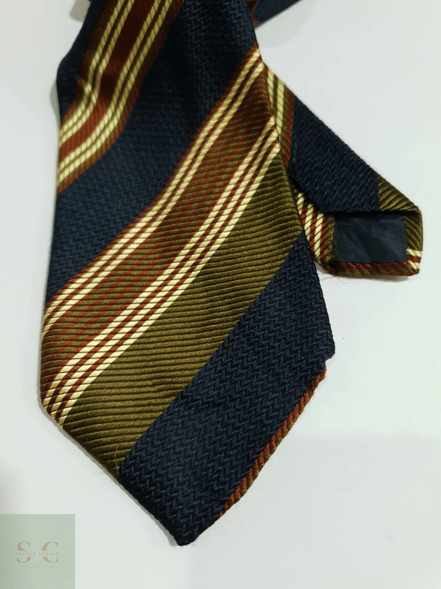 Corbata Italiana en Seda Jacquard de Rayas Diagonales Altea Milano 5