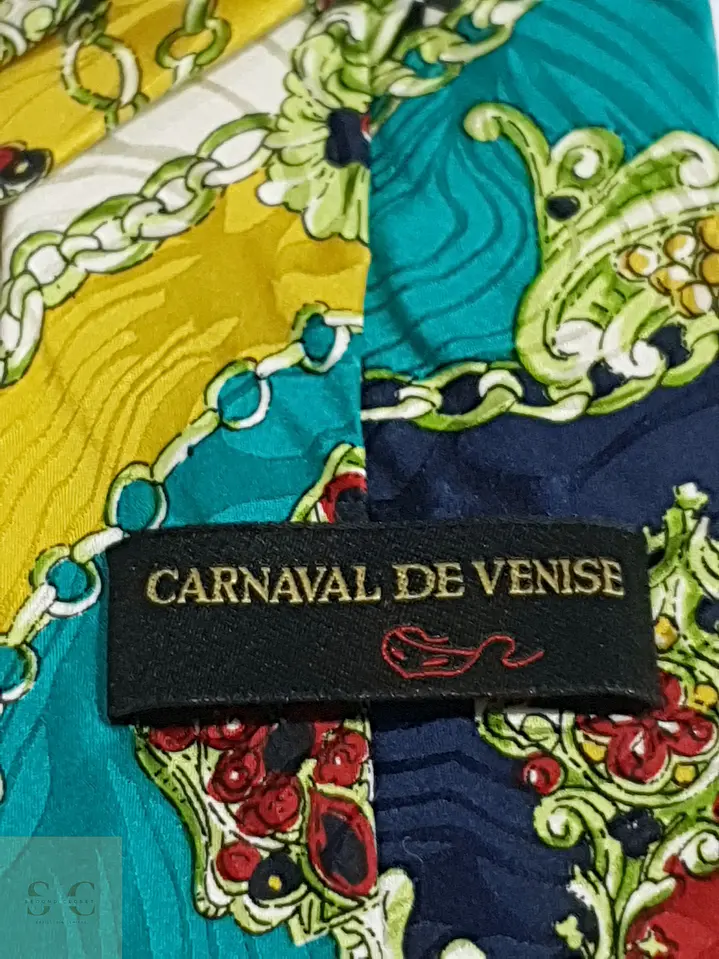 Corbata de Seda con Estampado Barroco y Cadenas Carnaval de Venise 5