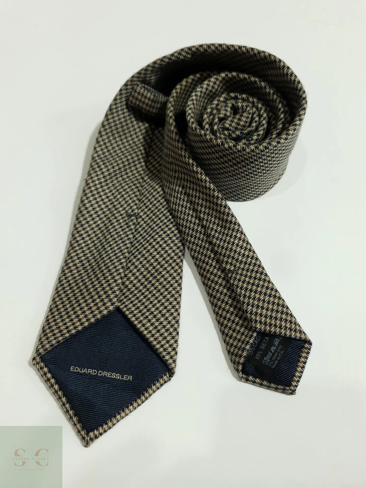 Corbata en Mezcla de Cashmere y Seda Houndstooth Eduard Dressler 5