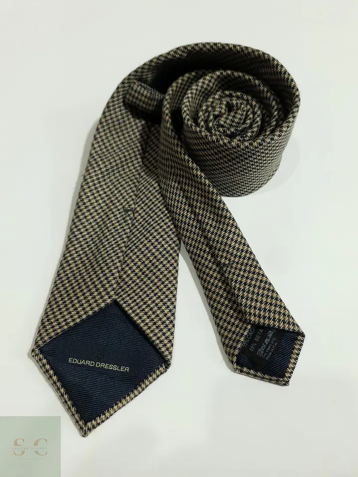 Corbata en Mezcla de Cashmere y Seda Houndstooth Eduard Dressler 5