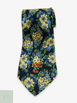 Corbata Vintage de Seda con Estampado Floral Lino Coscia