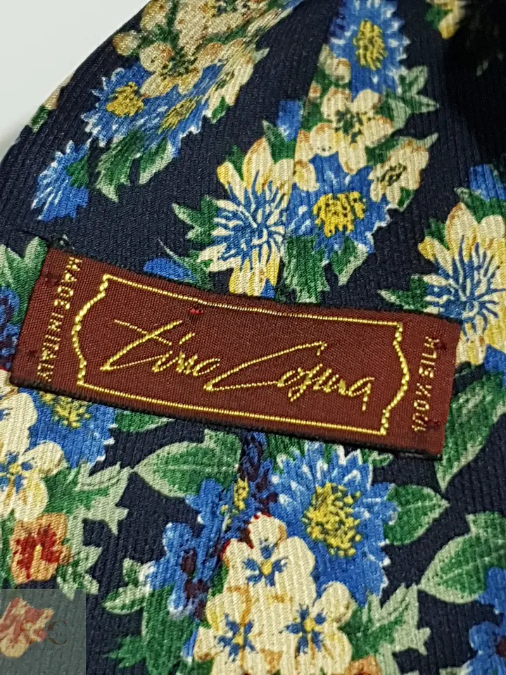 Corbata Vintage de Seda con Estampado Floral Lino Coscia 3