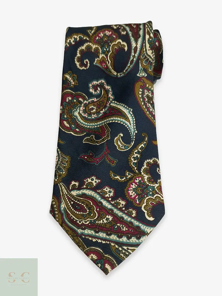 Corbata de Seda Italiana en Estampado Paisley 1