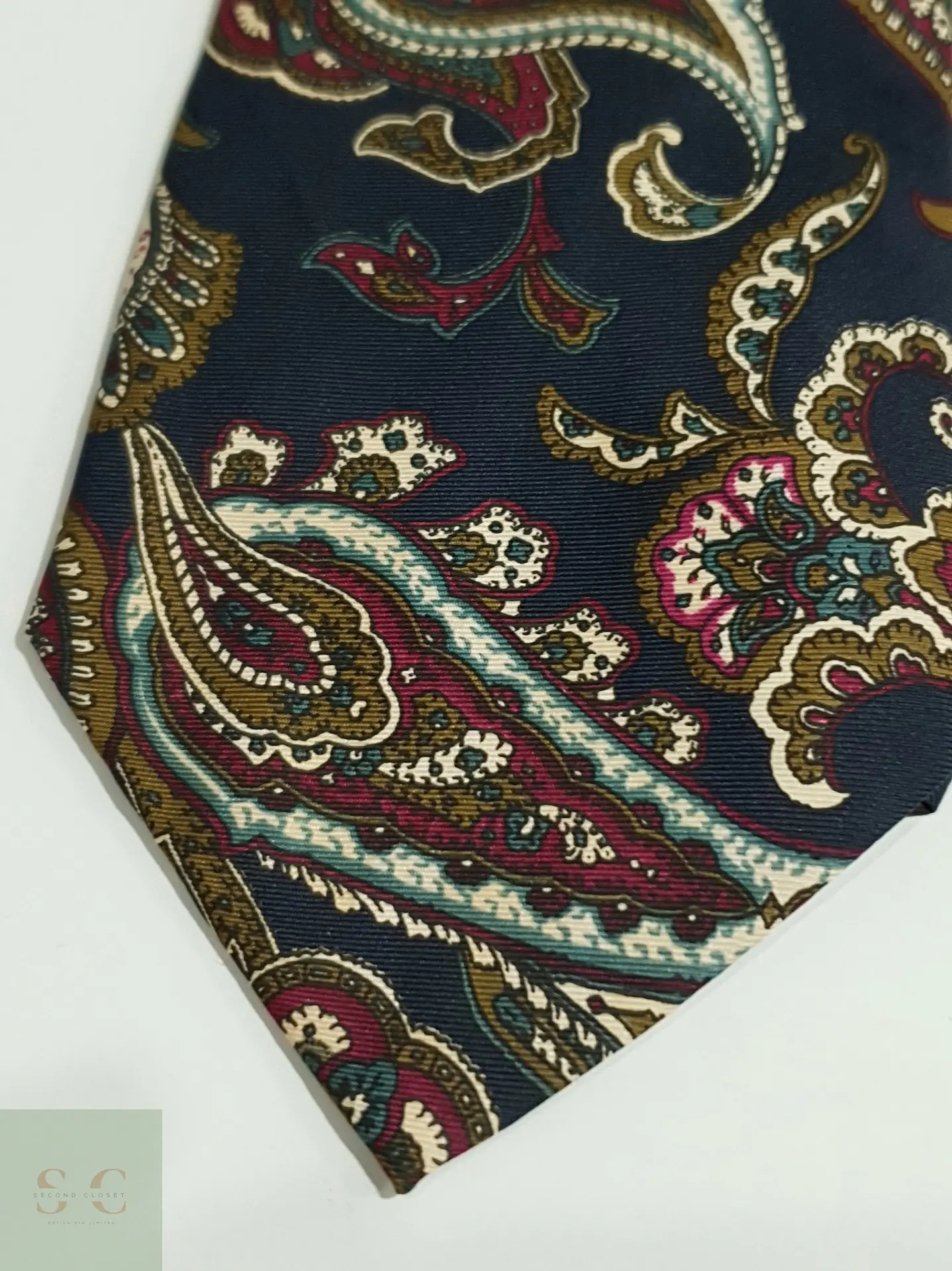 Corbata de Seda Italiana en Estampado Paisley 5