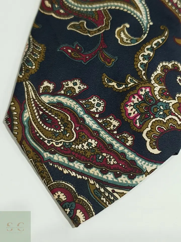 Corbata de Seda Italiana en Estampado Paisley 5