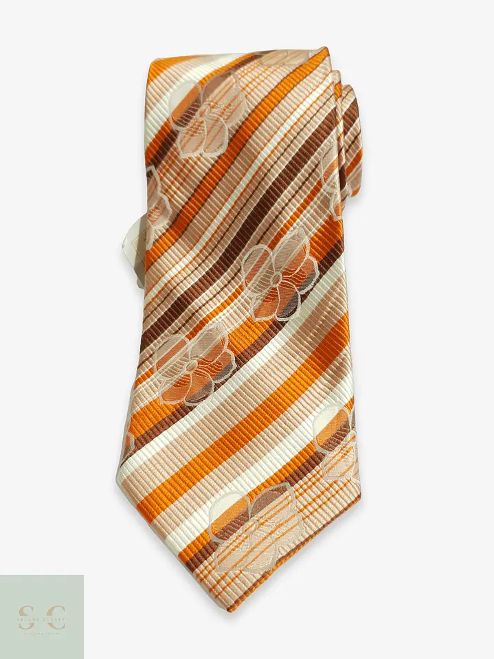 Corbata Jacquard de Seda en Patrón Geométrico y Floral 1