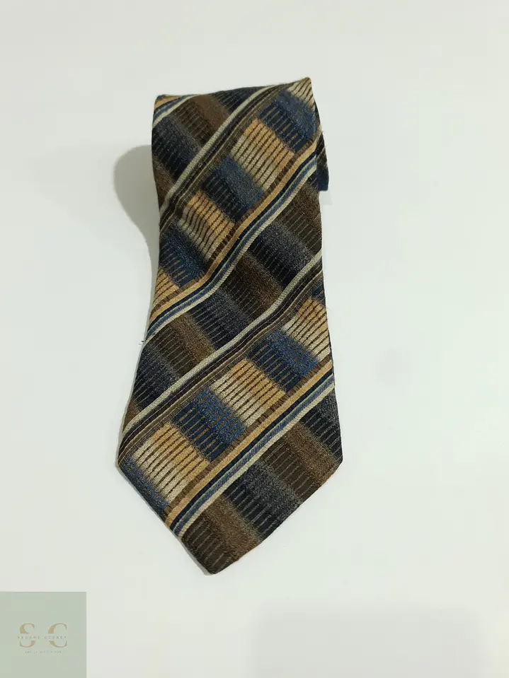 Corbata de Seda Tejida con Patrón Geometrico Diagonal Monti Cravatte 2