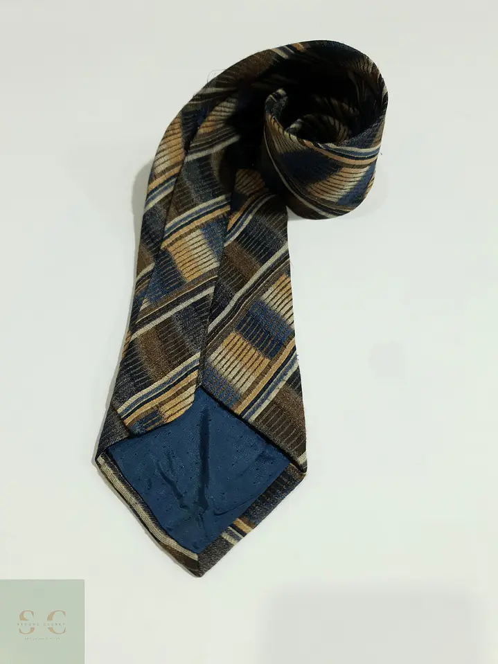 Corbata de Seda Tejida con Patrón Geometrico Diagonal Monti Cravatte 3