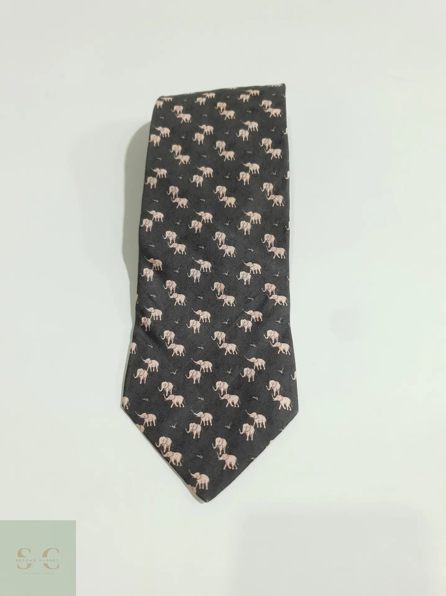 Corbata Clásica de Seda con Motivo de Elefantes Abrams 2