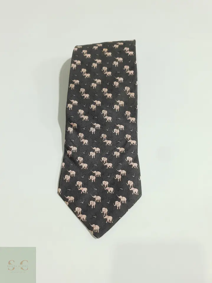 Corbata Clásica de Seda con Motivo de Elefantes Abrams 2