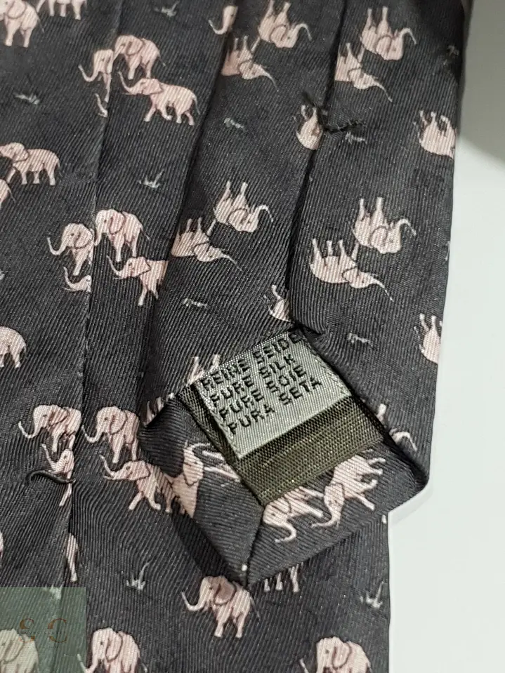 Corbata Clásica de Seda con Motivo de Elefantes Abrams 3