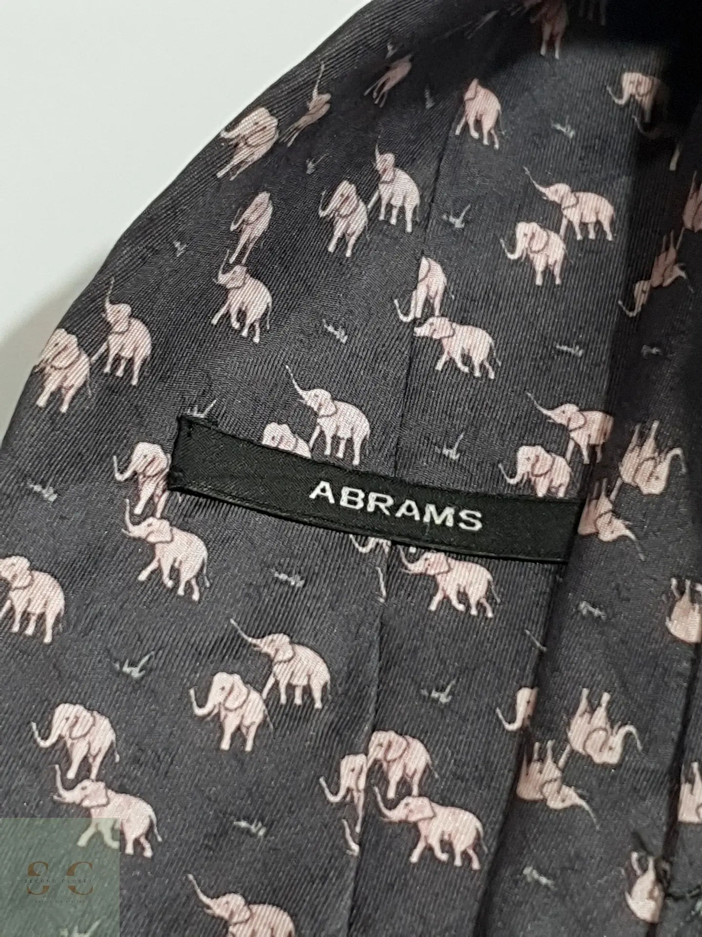 Corbata Clásica de Seda con Motivo de Elefantes Abrams 4