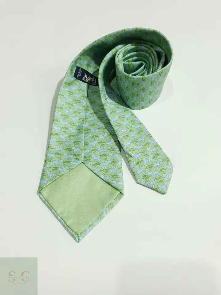 Corbata de Seda Estampada Motif Zebras Hermès 3