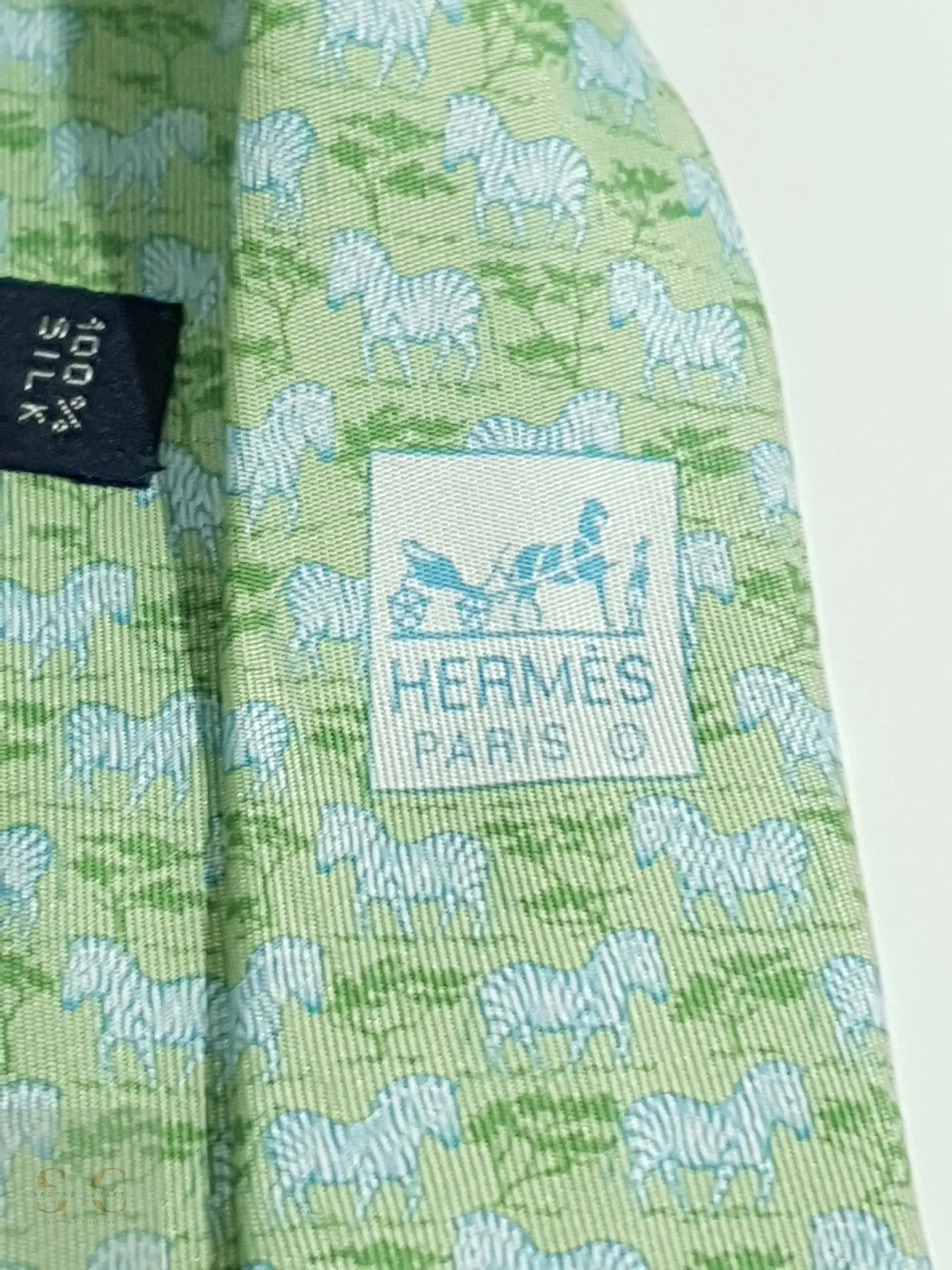 Corbata de Seda Estampada Motif Zebras Hermès 4