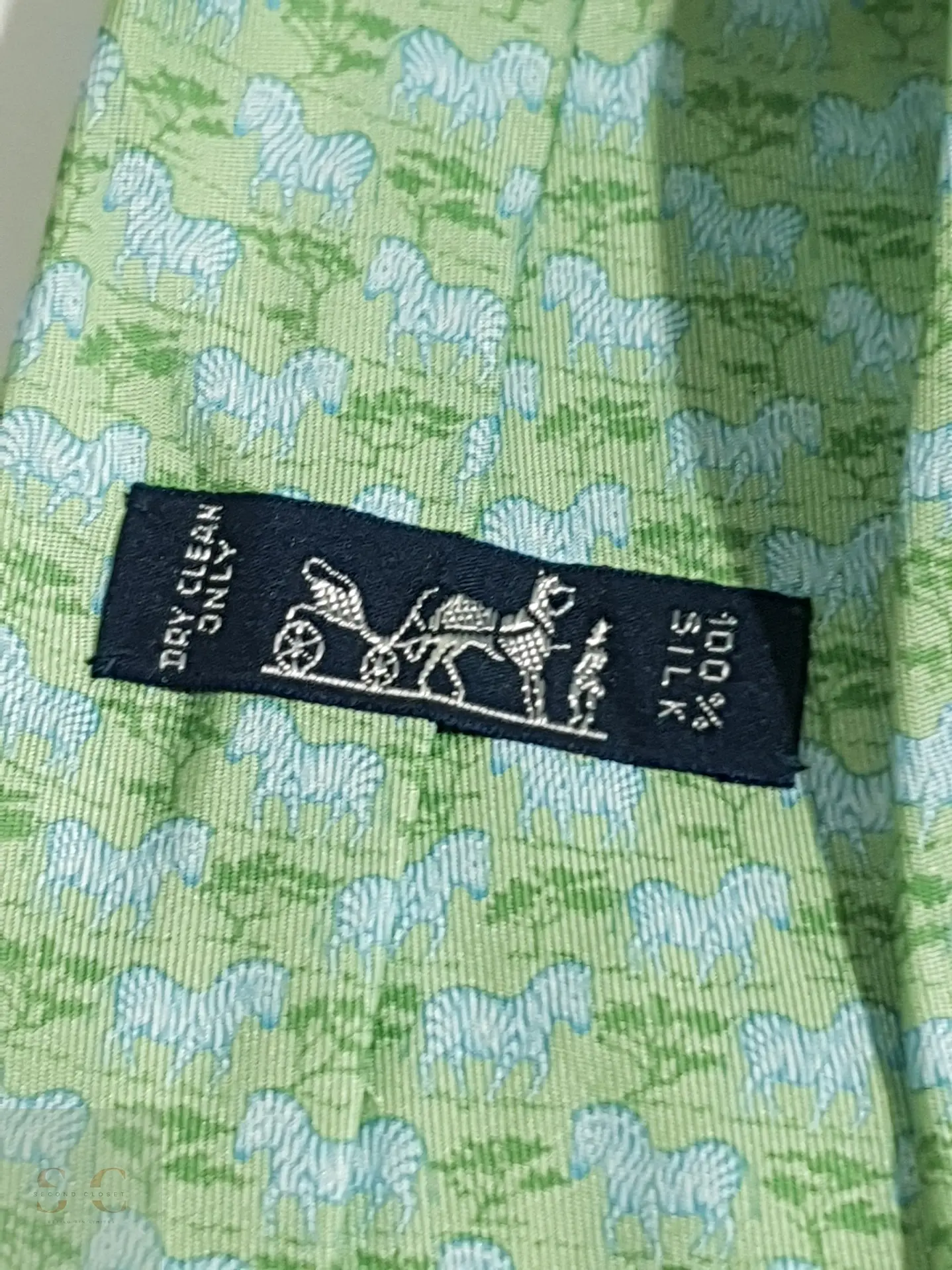 Corbata de Seda Estampada Motif Zebras Hermès 5