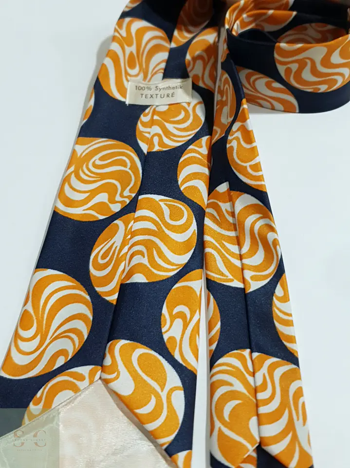 Corbata Vintage de Pala Ancha con Motivo Psicodélico 5