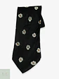 Corbata de Seda Negra con Motivo Floral de Margaritas Salmone - Miniatura 1