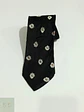 Corbata de Seda Negra con Motivo Floral de Margaritas Salmone - Miniatura 2