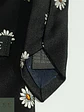 Corbata de Seda Negra con Motivo Floral de Margaritas Salmone - Miniatura 4