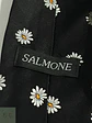 Corbata de Seda Negra con Motivo Floral de Margaritas Salmone - Miniatura 5